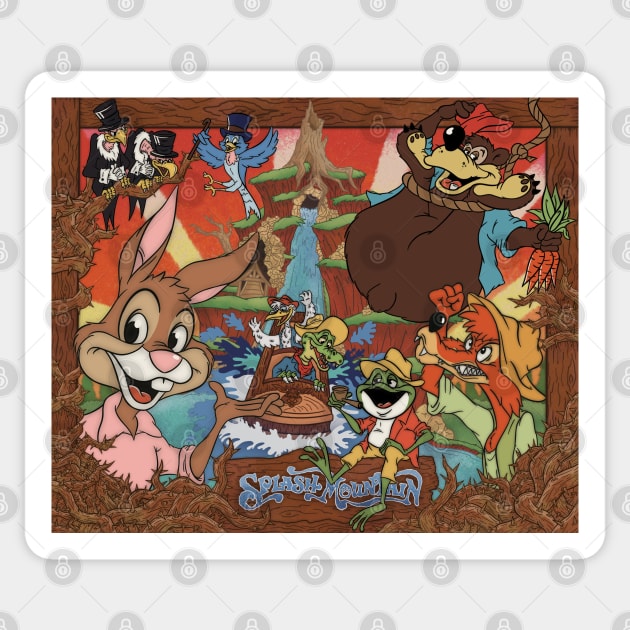 Splash Mountain PRINT Sticker by Legend of Louis Design Co.